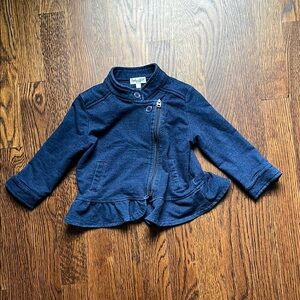 Splendid toddler faux Denim Jacket with Ruffle Hem